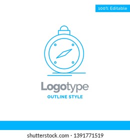 Blue Logo design for compass, direction, navigation, gps, location. Business Concept Brand Name Design and Place for Tagline. Creative Company Logo Template. Blue and Gray Color logo design 100% Edita