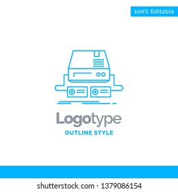 Blue Logo design for Console, game, gaming, pad, drive. Business Concept Brand Name Design and Place for Tagline. Creative Company Logo Template. Blue and Gray Color logo design 100% Editable Template