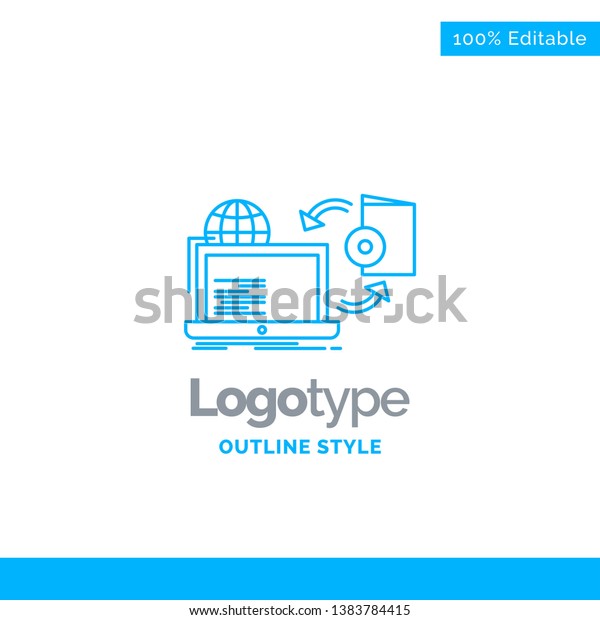 Blue Logo Design Disc Online Game Stock Vector Royalty Free