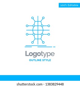 Blue Logo design for Distribution, grid, infrastructure, network, smart. Business Concept Brand Name Design and Place for Tagline. Creative Company Logo Template. Blue and Gray Color logo design 100% 