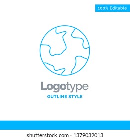 Blue Logo design for earth, globe, world, geography, discovery. Business Concept Brand Name Design and Place for Tagline. Creative Company Logo Template. Blue and Gray Color logo design 100% Editable 