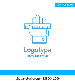 Blue Logo design for Education, hand, learn, learning, ruler. Business Concept Brand Name Design and Place for Tagline. Creative Company Logo Template. Blue and Gray Color logo design 100% Editable Te
