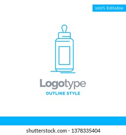 Blue Logo design for feeder, bottle, child, baby, milk. Business Concept Brand Name Design and Place for Tagline. Creative Company Logo Template. Blue and Gray Color logo design 100% Editable Template