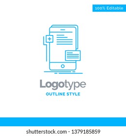 Blue Logo design for front end, interface, mobile, phone, developer. Business Concept Brand Name Design and Place for Tagline. Creative Company Logo Template. Blue and Gray Color logo design 
