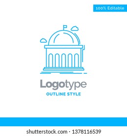 Blue Logo design for Library, school, education, learning, university. Business Concept Brand Name Design and Place for Tagline. Creative Company Logo Template. Blue and Gray Color logo design 100% Ed