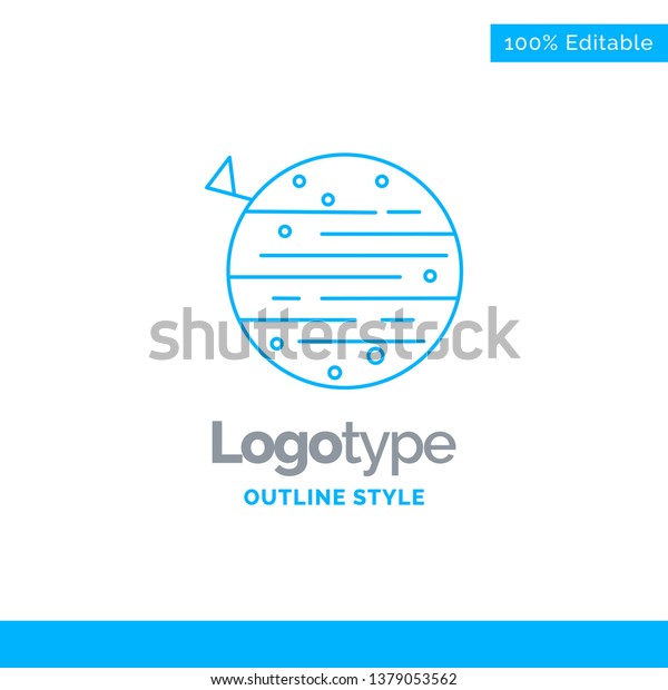 Blue Logo design for moon, planet, space, squarico,\
earth. Business Concept Brand Name Design and Place for Tagline.\
Creative Company Logo Template. Blue and Gray Color logo design\
100% Editable Templ