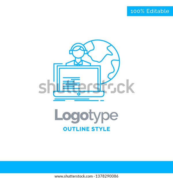 Blue Logo Design Outsource Outsourcing Allocation Stock Vector Royalty Free
