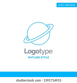 Blue Logo design for planet, space, moon, flag, mars. Business Concept Brand Name Design and Place for Tagline. Creative Company Logo Template. Blue and Gray Color logo design 100% Editable Template.