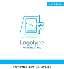 Blue Logo design for POS, Accounting, Sale, System, Files. Business Concept Brand Name Design and Place for Tagline. Creative Company Logo Template. Blue and Gray Color logo design 100% Editable Templ