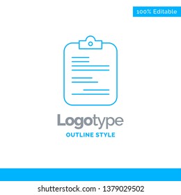 Blue Logo design for report, medical, paper, checklist, document. Business Concept Brand Name Design and Place for Tagline. Creative Company Logo Template. Blue and Gray Color logo design 100% Editabl