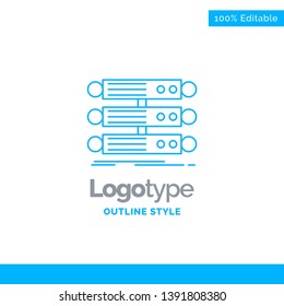 Blue Logo design for server, structure, rack, database, data. Business Concept Brand Name Design and Place for Tagline. Creative Company Logo Template. Blue and Gray Color logo design 100% Editable Te