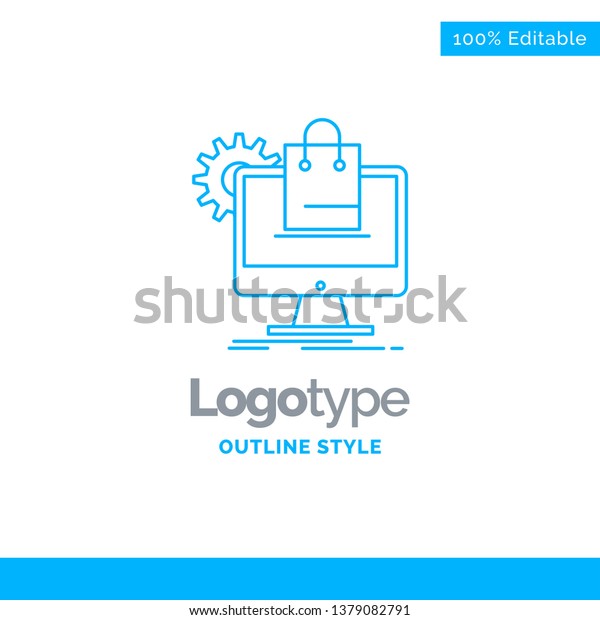 Blue Logo Design Shopping Online Ecommerce Stock Vector Royalty Free