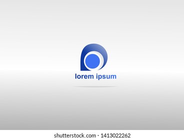 blue logo design. Simple company logo design illustration. 