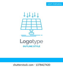 Blue Logo design for Solar, Panel, Energy, technology, smart city. Business Concept Brand Name Design and Place for Tagline. Creative Company Logo Template. Blue and Gray Color logo design 100% Editab