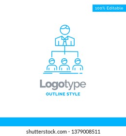 Blue Logo design for team, teamwork, organization, group, company. Business Concept Brand Name Design and Place for Tagline. Creative Company Logo Template. Blue and Gray Color logo design 100% Editab