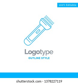 Blue Logo design for torch, light, flash, camping, hiking. Business Concept Brand Name Design and Place for Tagline. Creative Company Logo Template. Blue and Gray Color logo design 100% Editable Templ