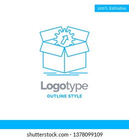 Blue Logo design for upload, performance, productivity, progress, work. Business Concept Brand Name Design and Place for Tagline. Creative Company Logo Template. Blue and Gray Color logo design 100% E