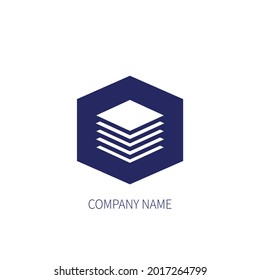 Arte vectorial de diseño de logotipo azul