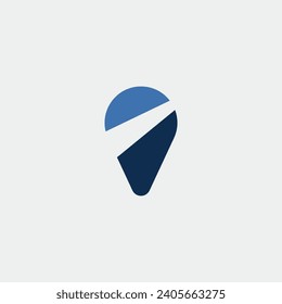 Mapa de puntos del logotipo azul con fondo en blanco