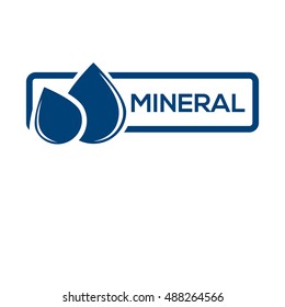 Blue logo . Label for mineral water. Aqua icon . Vector Illustration isolated on white background