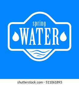 Blue logo . Label for mineral water. Aqua icon. Vector Illustration isolated on white background