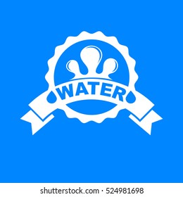 Blue logo . Label for mineral water. Aqua icon . Vector Illustration isolated on white background