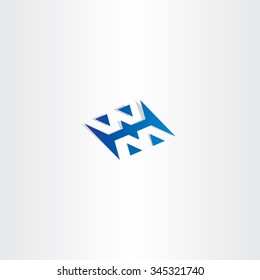 Logotipo azul Letra W e icono M
