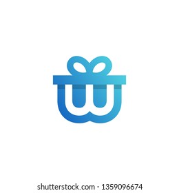 Blue Logo Type W Gift Box Present Reward