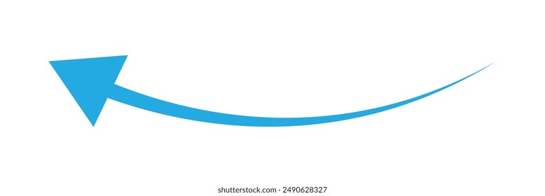 blue Long arrow to the left.blue arrow isolated on white background eps 10