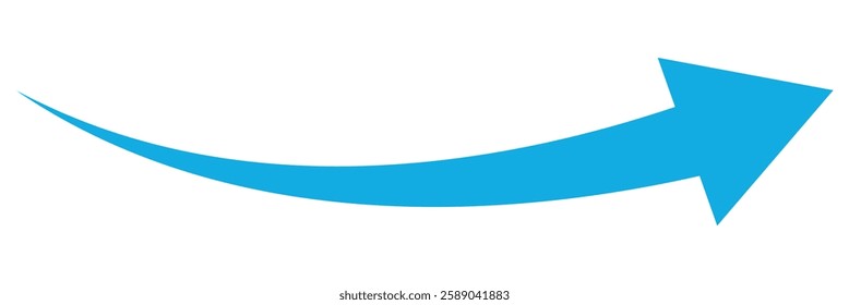 Blue long arrow pointing to the right. Blue long arrow vector. Flat style Arrow symbol. Blue long arrow icon illustration