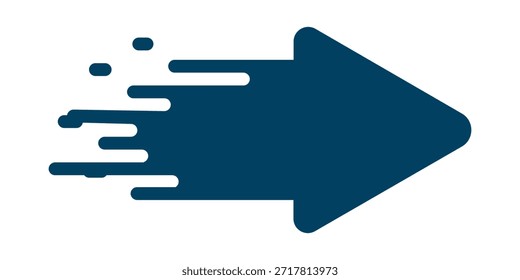 Seta longa azul apontando para a direita. Ícone de seta longa e reta, linha fina direita, cursor azul, elemento horizontal, ponteiro grosso ícone de seta longa e vetor isolado no plano de fundo branco.

