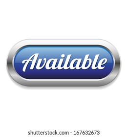 Blue long available button with metallic border