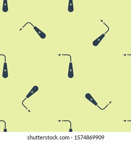 Blue Long electric lighter icon isolated seamless pattern on yellow background.  Vector Illustration