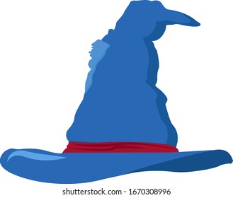 Blue long hat, illustration, vector on white background.