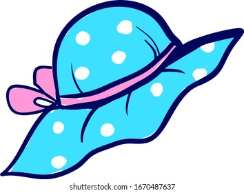 Blue long hat, illustration, vector on white background.