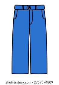 Ilustración de estilo de dibujos animados de pantalones largos azules aislados