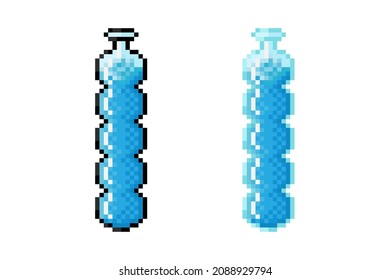 Blue long potion pixel art. Vector Picture. 