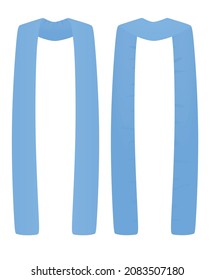 Blue long scarf. vector illustration