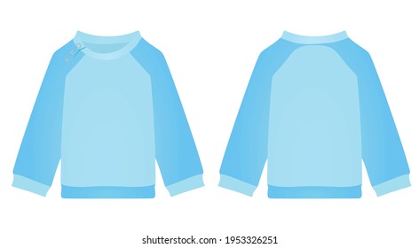 Blue long sleeve baby t shirt. vector illustration