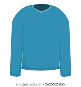 Blue long sleeve shirt with v neck, perfect for men's casual wear