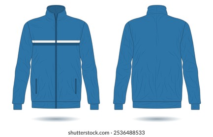 Blue long sleeve sports jacket mockup