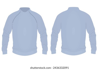 Blue  long sleeve t shirt. vector