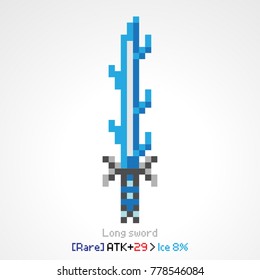 blue long sword weapon pixel