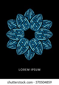 Blue Lotus abstract construction, flower concept, design graphic vector.