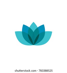 Blue lotus logo, icon template