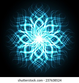 blue Lotus mandala with Paisley. abstract background.