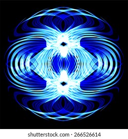 blue Lotus mandala with Paisley. abstract background.