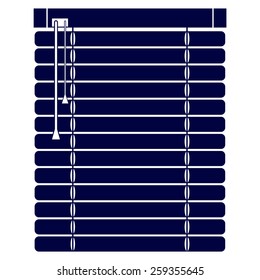 Blue Louvers Sign Icon. Window Blinds Or Jalousie Symbol.