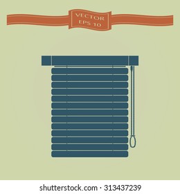 Blue Louvers sign icon. Window blinds or jalousie symbol 