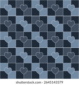 Blue Love Checkered Pattern. Perfect for art and crafts, digital paper, fabric printing, textile printing, packaging, scrapbooking, gift wrap, background and more.
